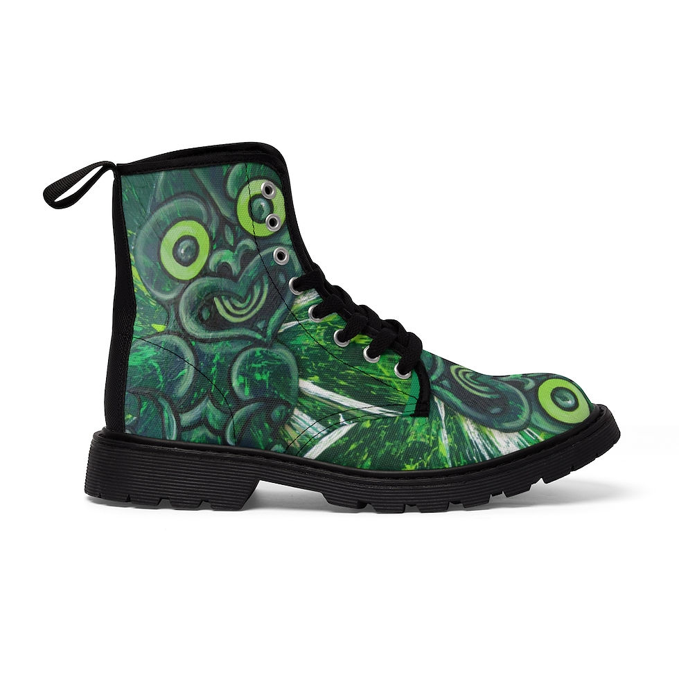 Thumbnail: Green Tiki Women's Canvas Boots
