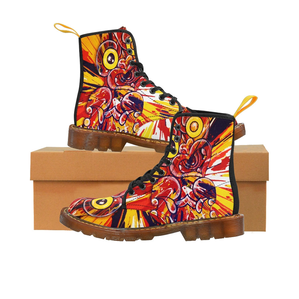 Thumbnail: Red Yellow Blue Women's Canvas Boots
