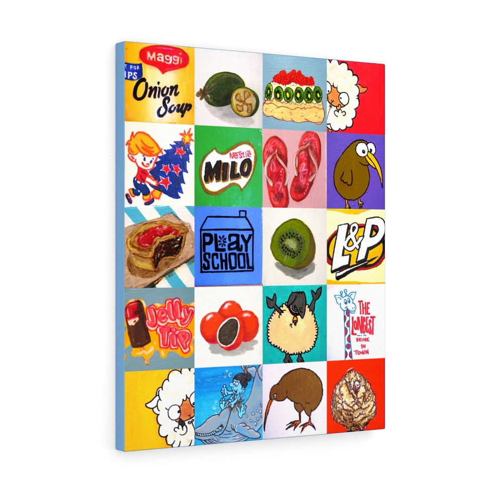 Thumbnail: Kiwiana Food and Drink icons Stretched Canvas