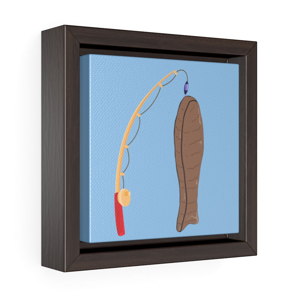 Chocolate Fish - Square Framed Premium Gallery Wrap Canvas