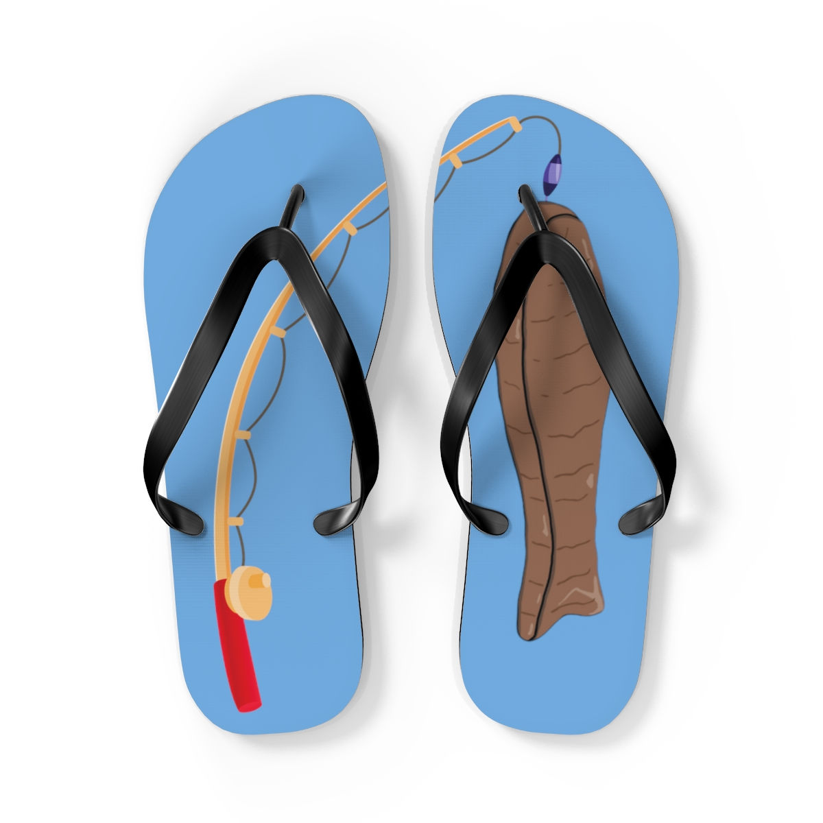 Gone Fishing Chocolate Fish - Men's large Jandals/Flip Flops