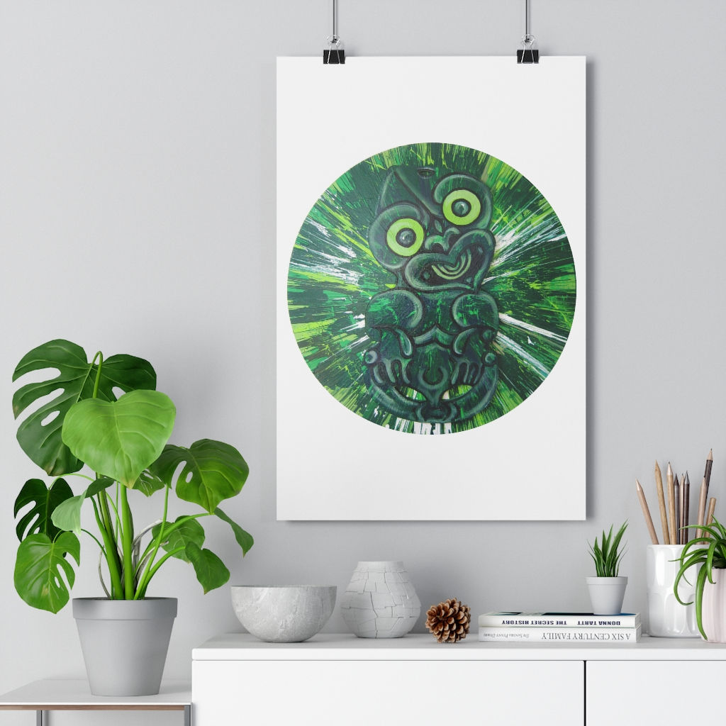 Green Tiki Giclée Art Print