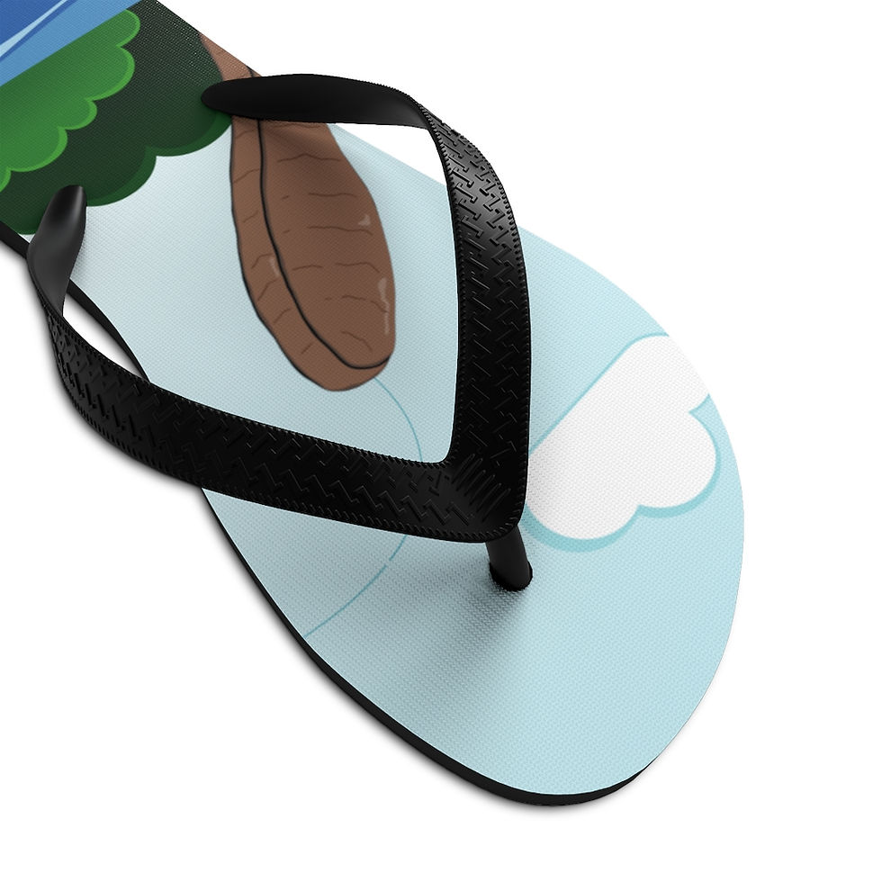 Thumbnail: Catching a Chocolate Fish Unisex Flip-Flops