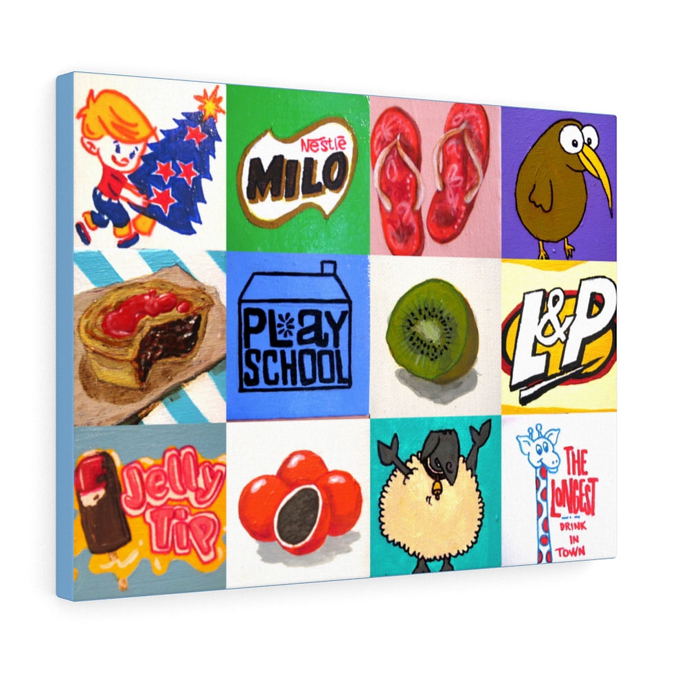 Thumbnail: Kiwiana Food and Drink icons Stretched Canvas