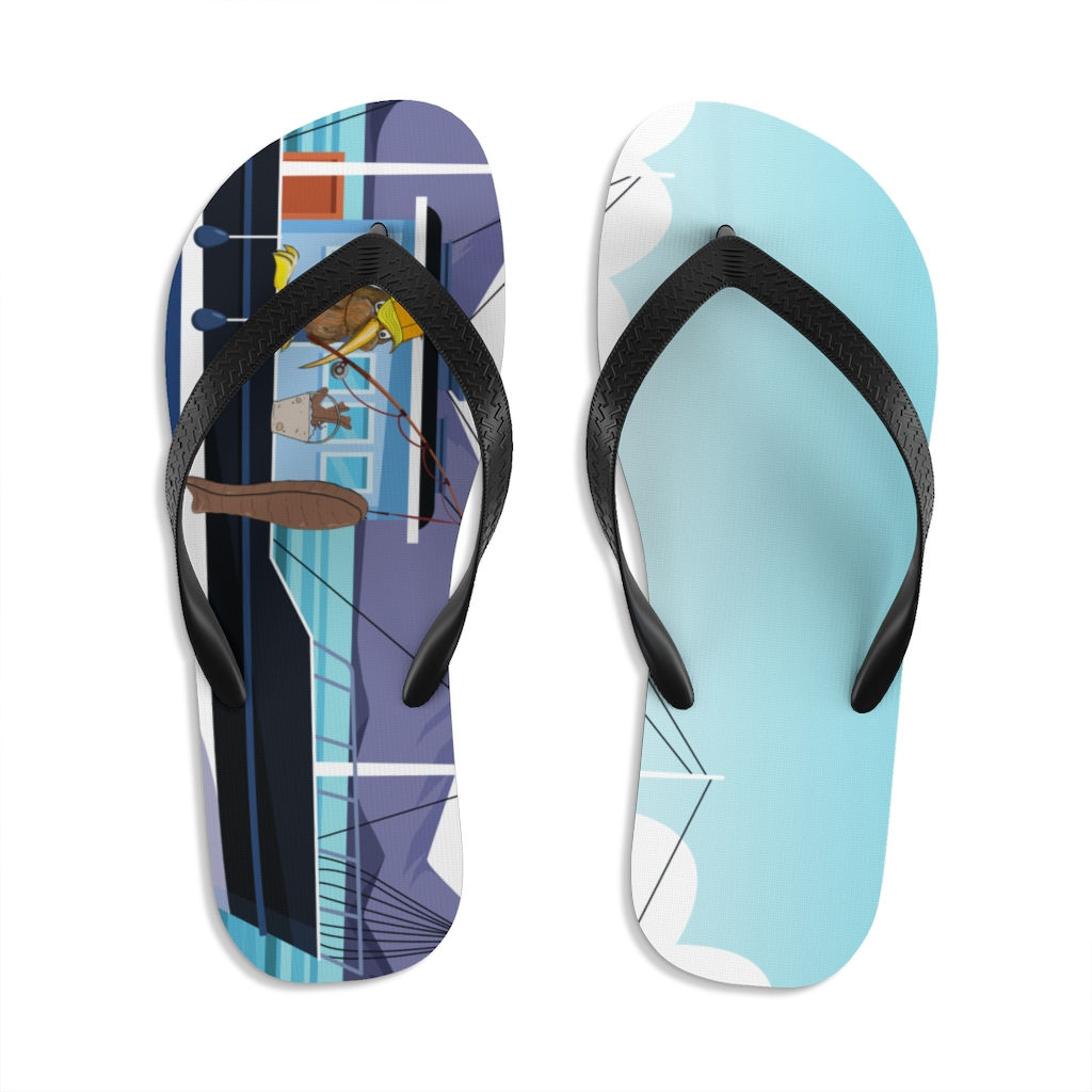 Gone Fishing Chocolate Fish Unisex Flip-Flops