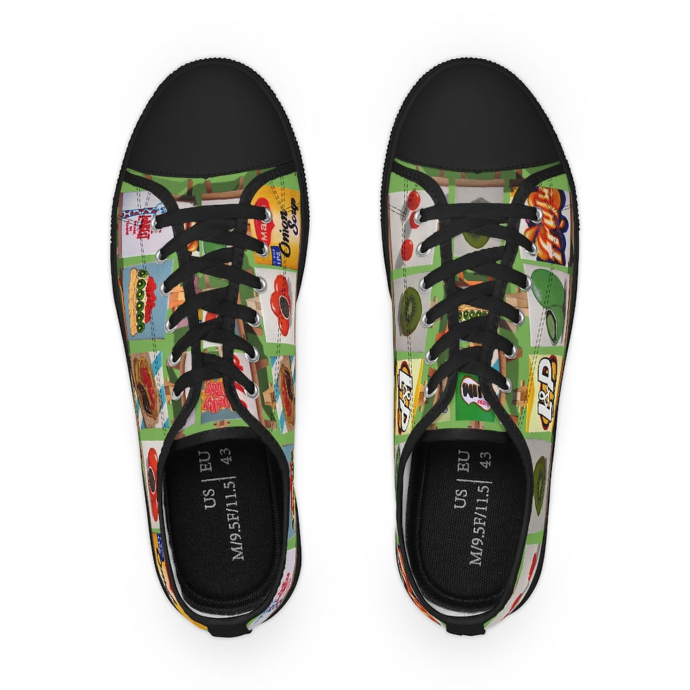Thumbnail: Kiwiana cut out green Men's Low Top Sneakers