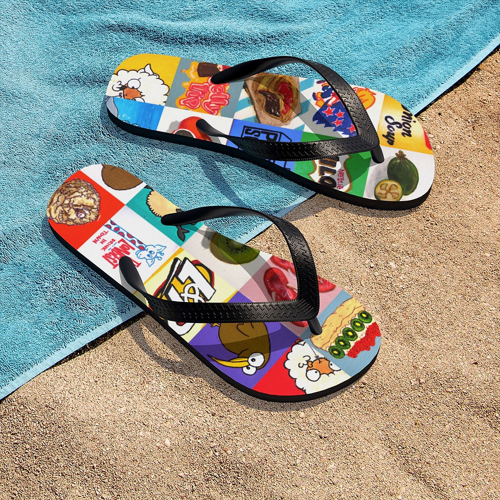 Thumbnail: Kiwiana Food and Drink icons - Unisex Flip-Flops/Jandals