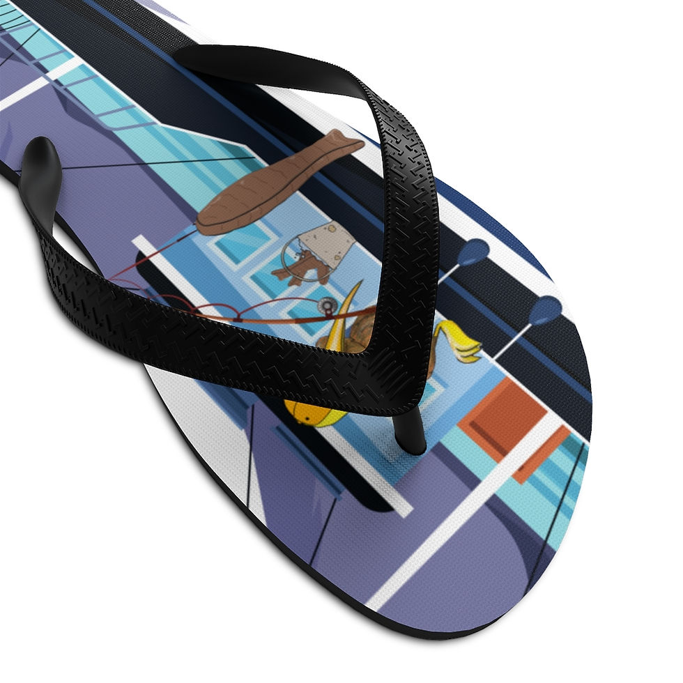 Thumbnail: Gone Fishing Chocolate Fish Unisex Flip-Flops