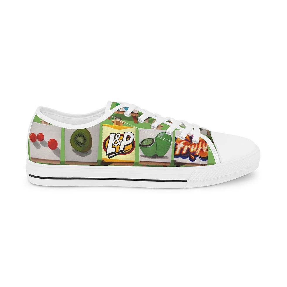Thumbnail: Kiwiana cut out green Men's Low Top Sneakers