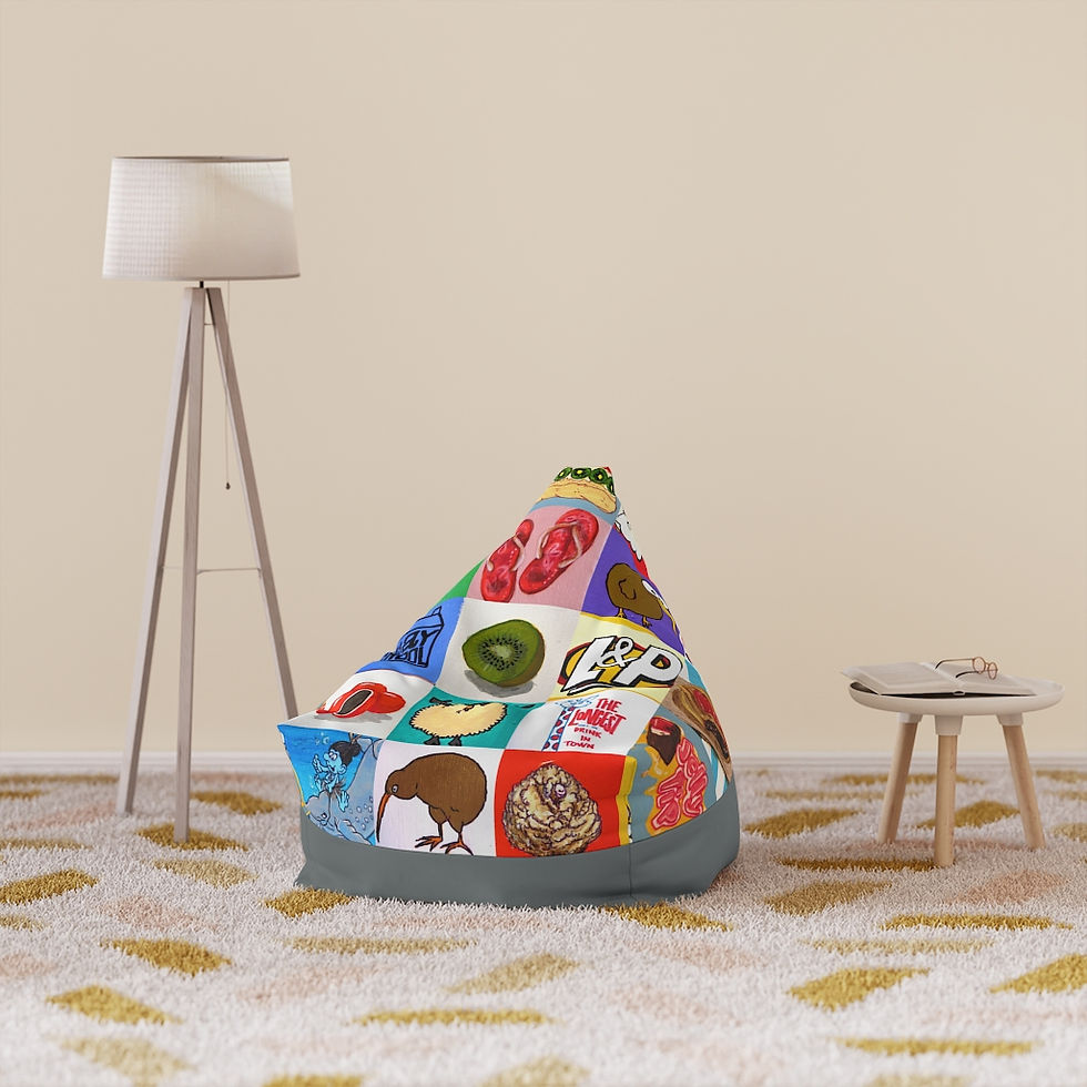 Thumbnail: Kiwiana Food and Drink icons - Bean Bag Chair Cover