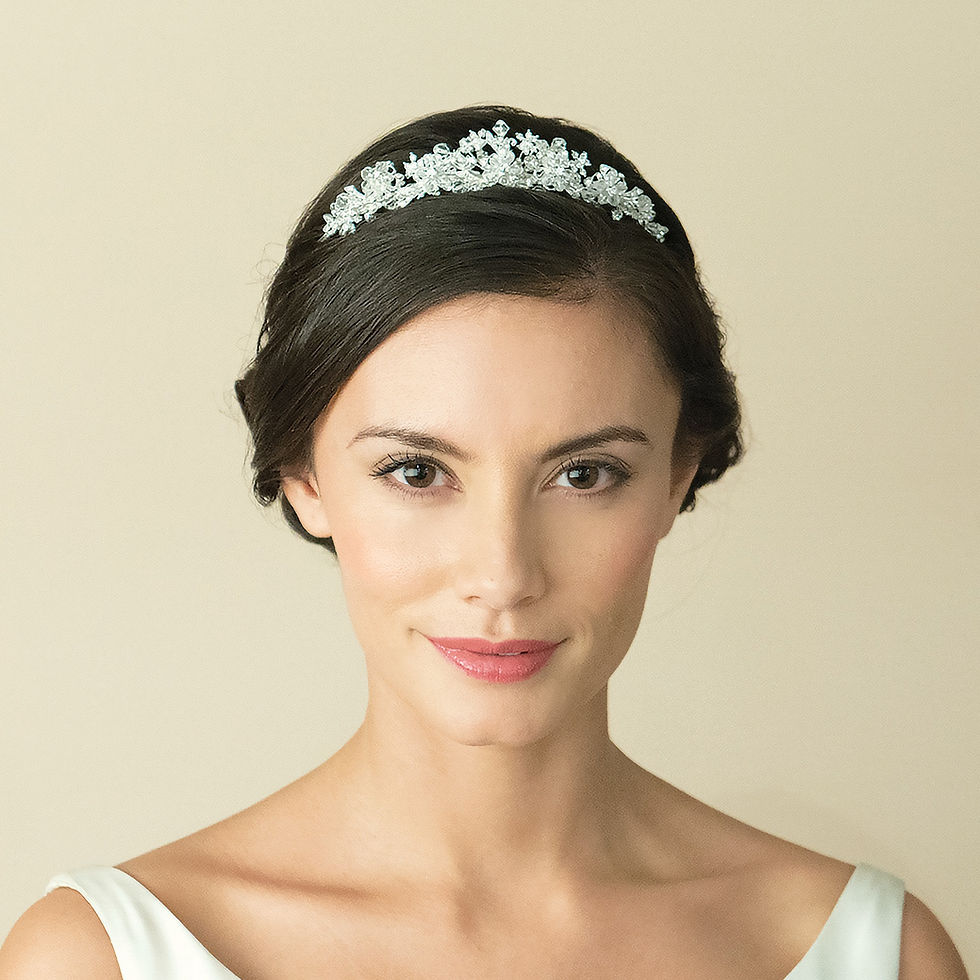 Thumbnail: Iris Silver Crystal Flower Tiara