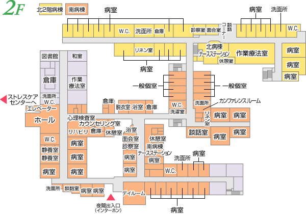 療養病棟（北病棟）案内図