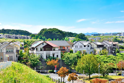 高台から見た住宅街