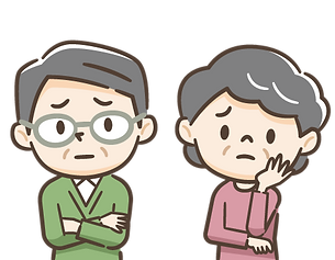 悩むシニア夫婦