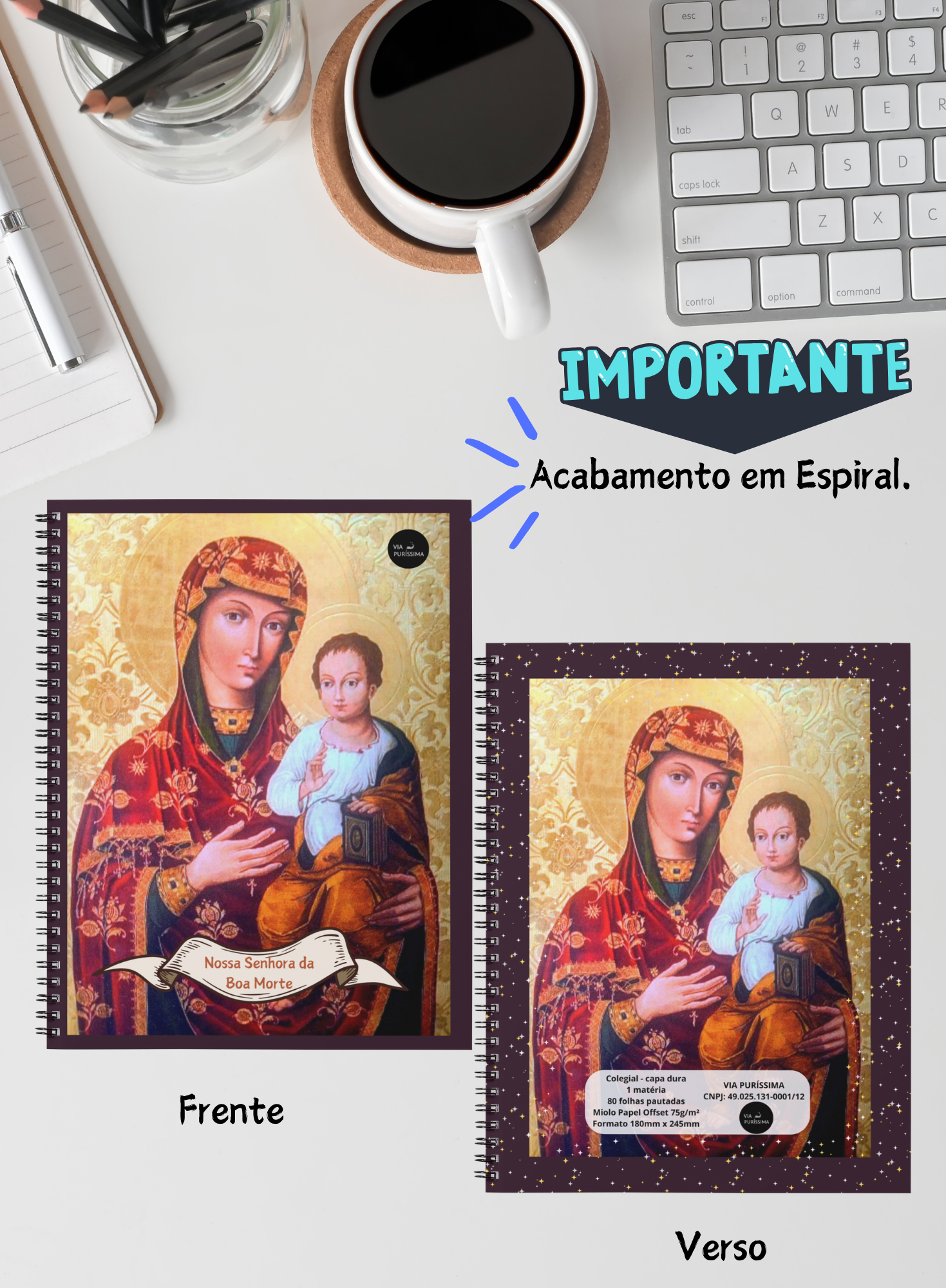 Caderno Colegial - Nossa Senhora da Boa Morte - Capa Dura - 1 Matéria