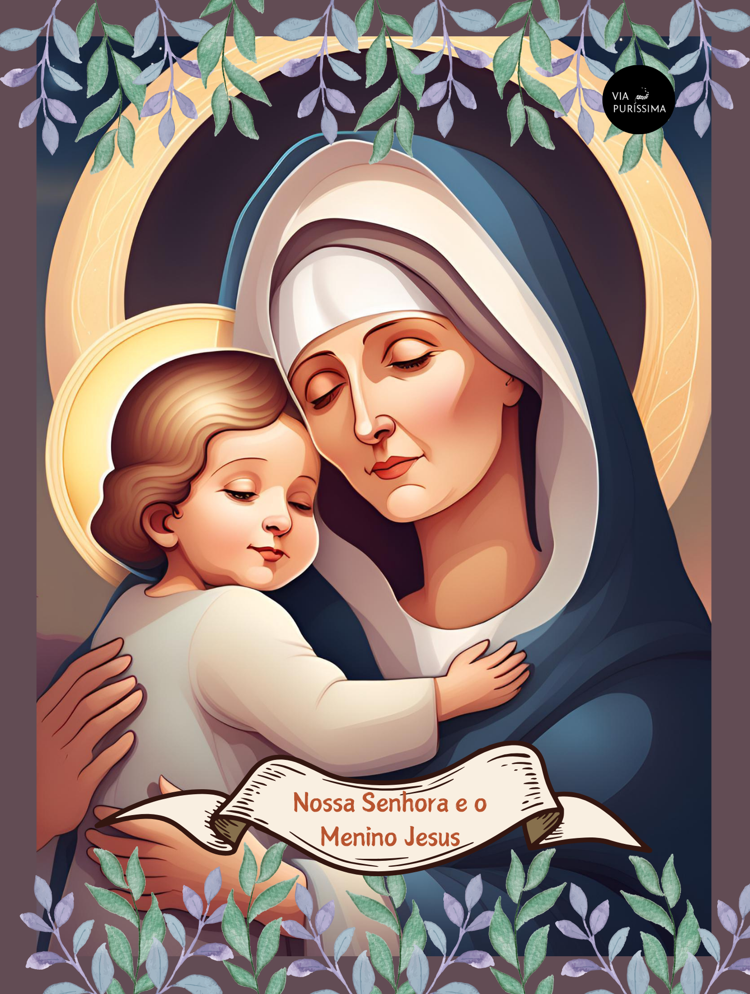 Caderno Colegial - Nossa Senhora com o Menino Jesus_2 - Capa Dura - 1 Matéria