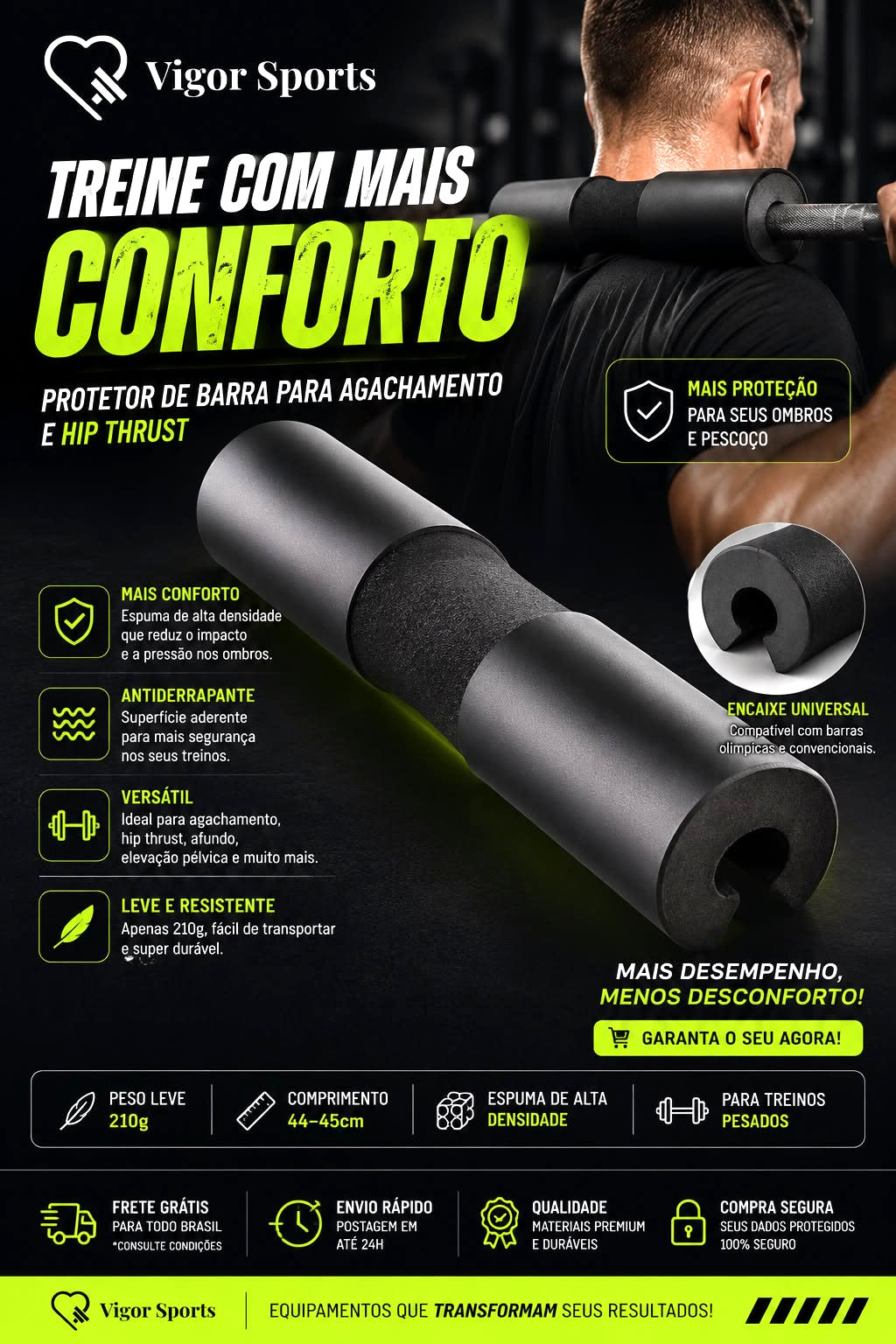 Almofadas de Ombro para Barra, para Agachamento, Levantamento