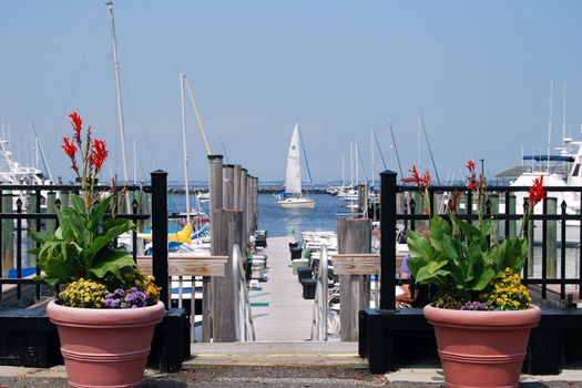 Atlantic Highlands harbor and sailboat 