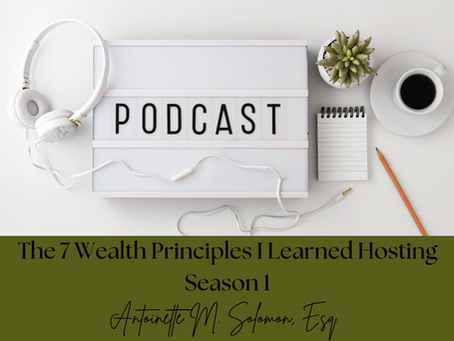 Flat lay of a journal, coffee cup, and headphones on a desk, symbolizing personal reflection, strategic planning, and podcast storytelling about wealth and legacy.