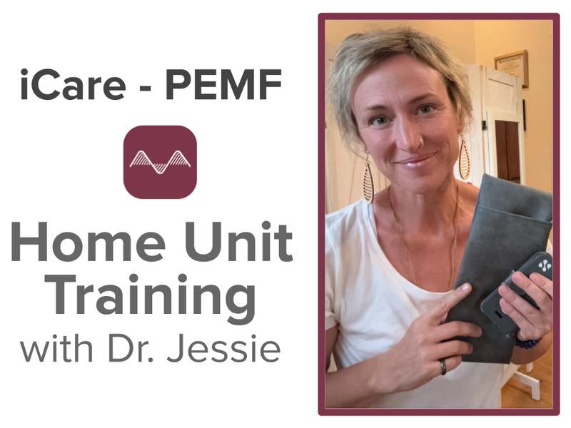 Dr. Jessie, physical therapist, holds a PEMF unit smiling as your guide through how to learn to use your iCare-PEMF home unit. 