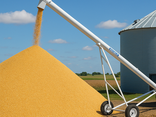 Transportador helicoidal con maíz