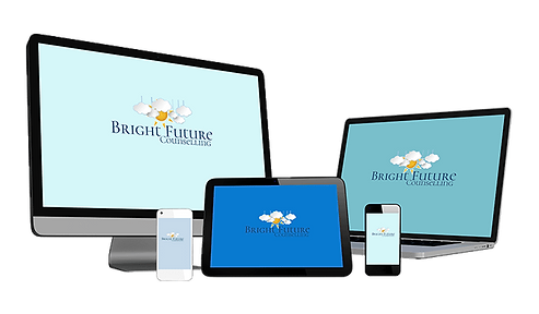 several electronic devices highlight Better Future Counselling, an online counselling service