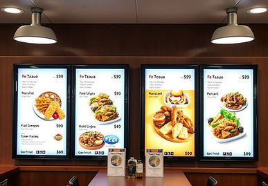 4 Digital Signage menu in restaurant next to each other _.jpg