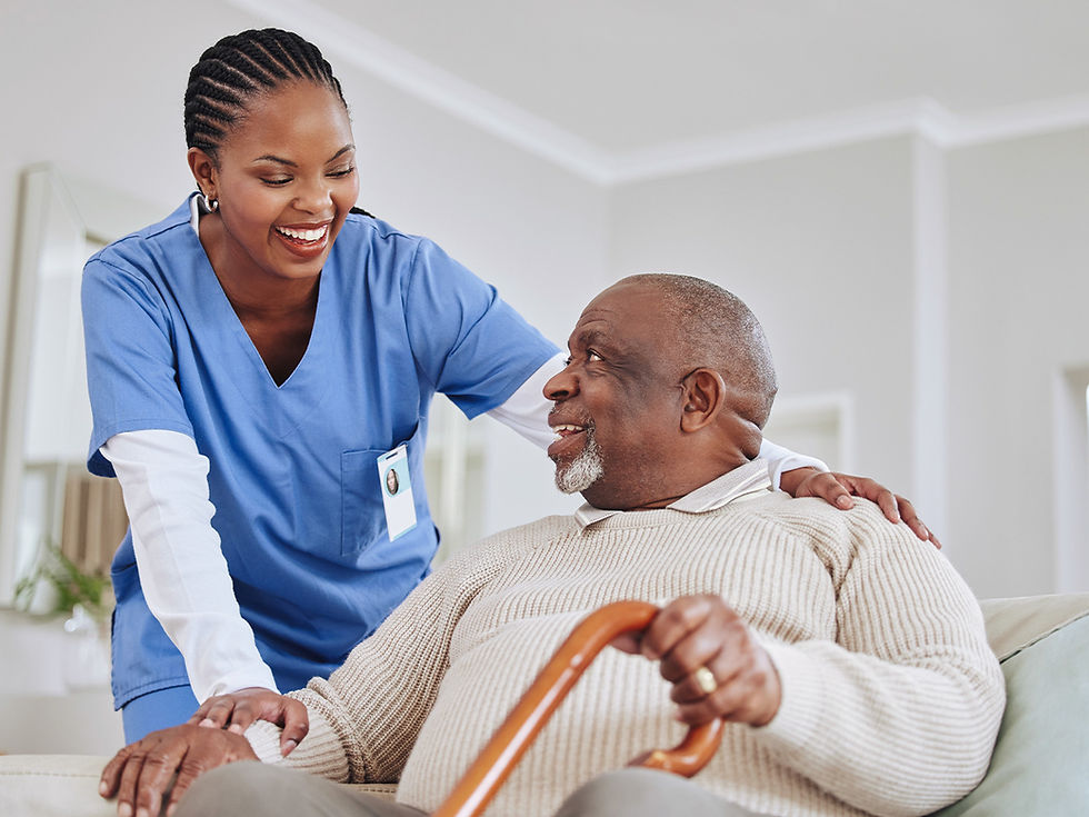 Happy patient with nurse