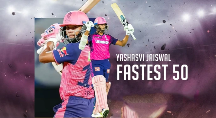 Jaiswal smashes fastest half-century in IPL history during KKR vs RR match...