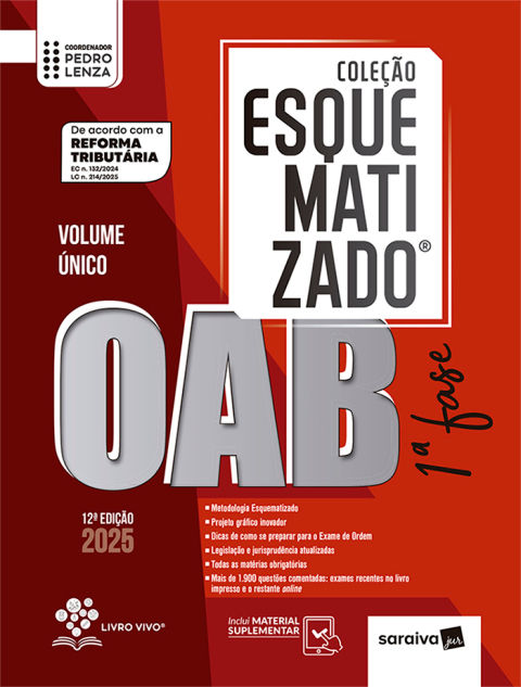 Coleção Esquematizado - Oab 1ª Fase - Volume Único - 12ª Edição 2025