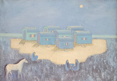 Le campement Gitan Peinture Poucette Fauconier 1924 - 2004.jpeg