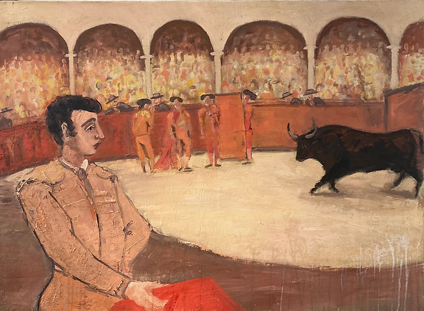 Corrida Poucette Peintre Peinture à l'huile 73x100 Noa 1924 - 2004