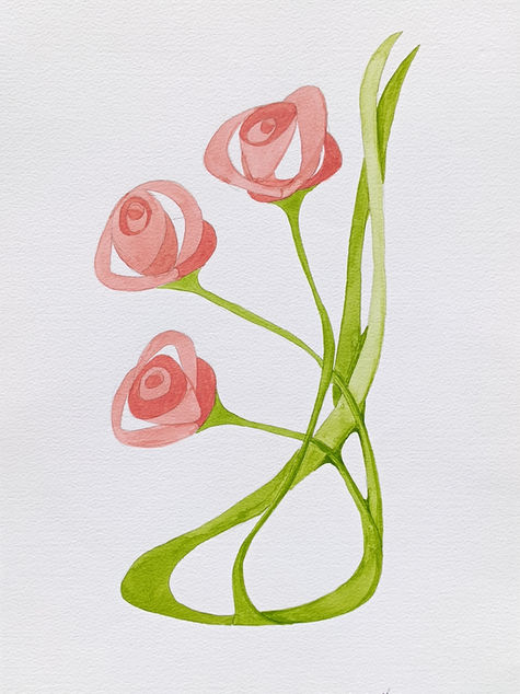 Flower paintings in watercolour