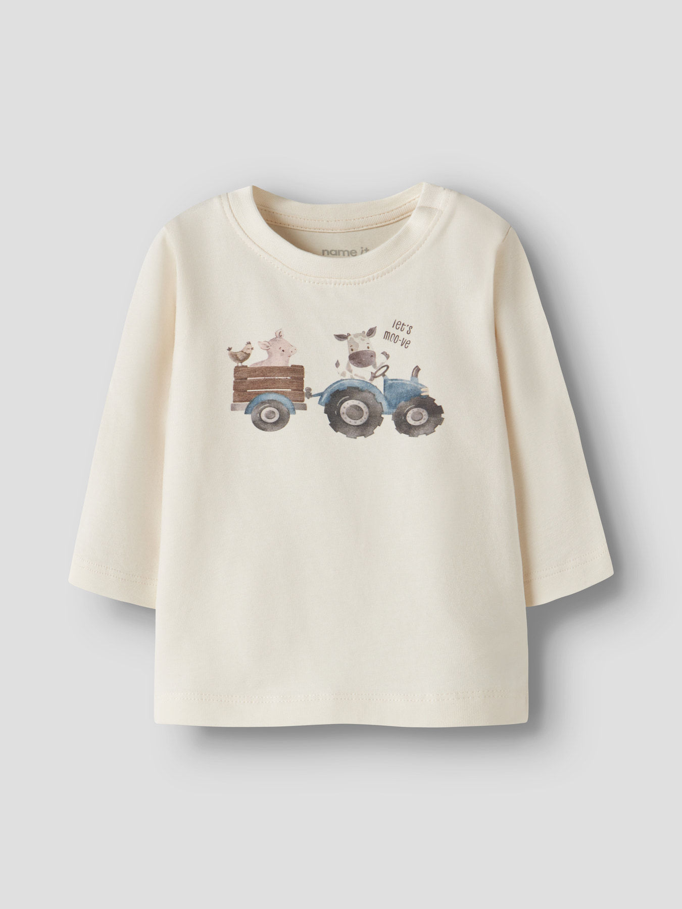 Name It Baby – Langarmshirt Traktor Weiß