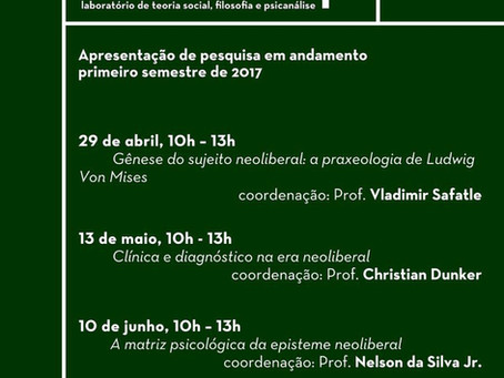 Apresentação da pesquisa em andamento - primeiro semestre de 2017