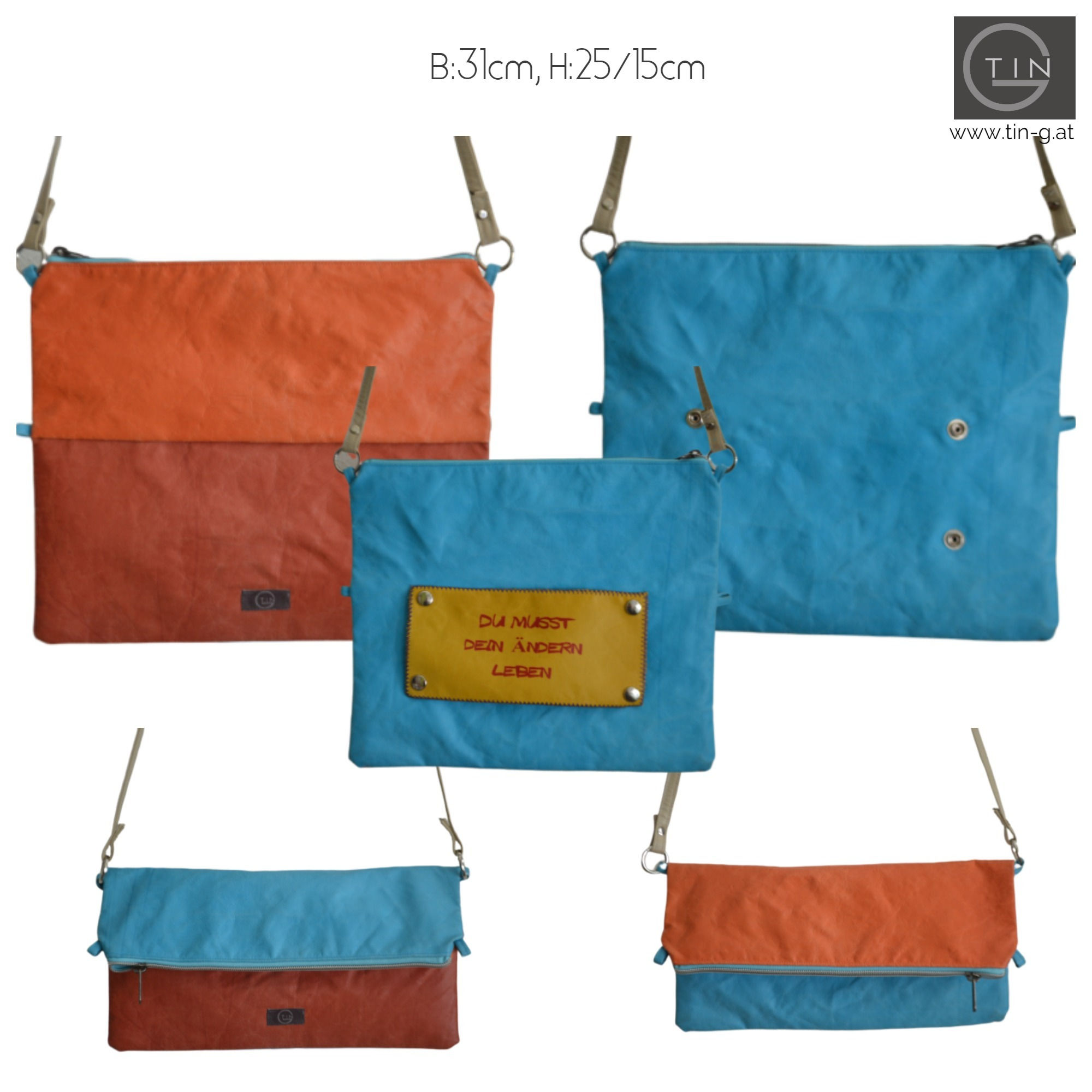 CLUTCH4in1 m."Erneuerer"-aqua+orange+rost