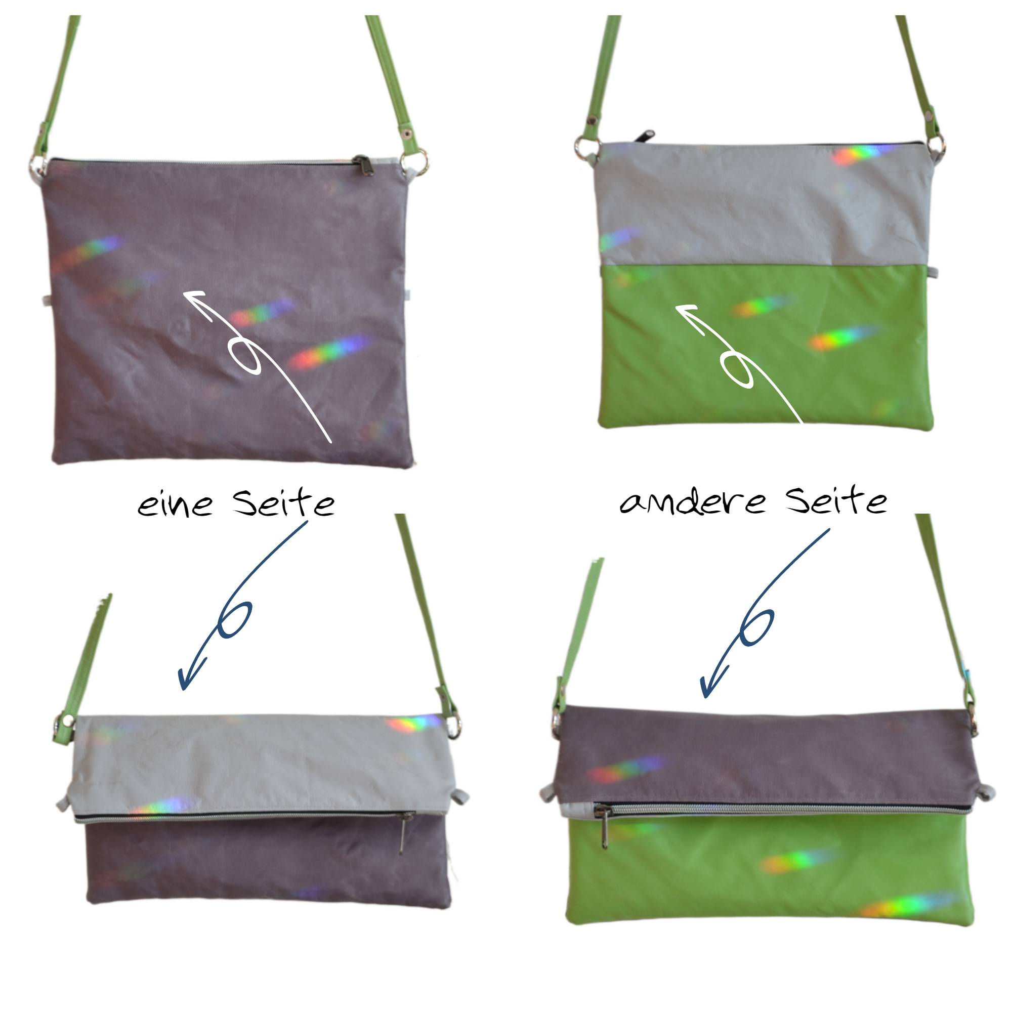 Clutch 4in1 grau/greenery+grau hell