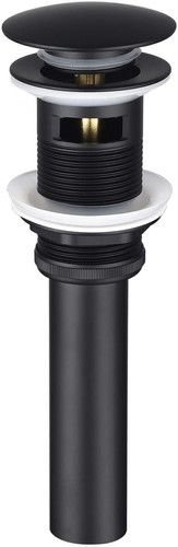 BESTILL Bathroom Vessel Drain ,matte Blk  Push Pop Up with overflow