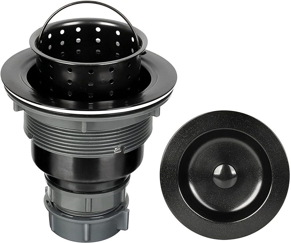 LQS Kitchen Sink Drain Assembly Black Blue Print Imports