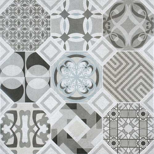 Patchwork Geotile 60x60 Black Matt Tile