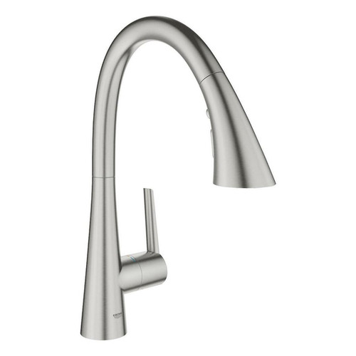 Grohe Zedra sink mixer with pull-out shower Brushed Nickel