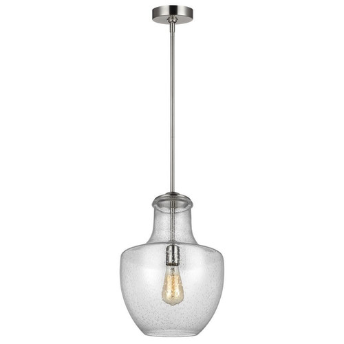 Seeded Baylor Satin Nickel Pendant Light with Urn Shade