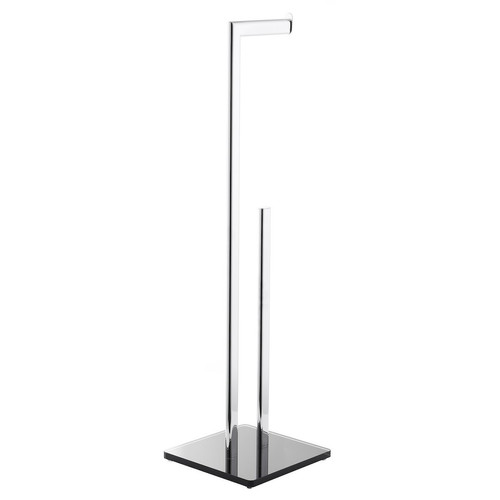 Optima Glass toilet paper holder with dispenser chrome/black