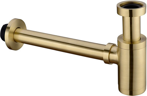 Round Bottle P Trap Brushed Gold