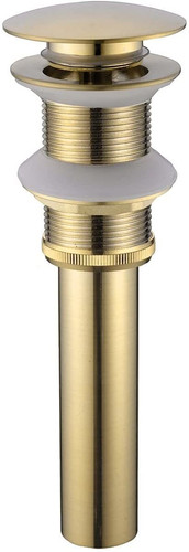 Pop Up Sink Drain w/no Overflow Brushed Gold