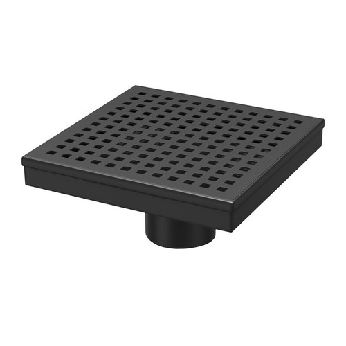 Linear Shower Drain Square 4" Black