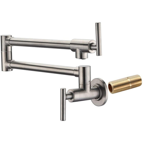 Wall Mount Pot Filler Faucet Brushed Nickel