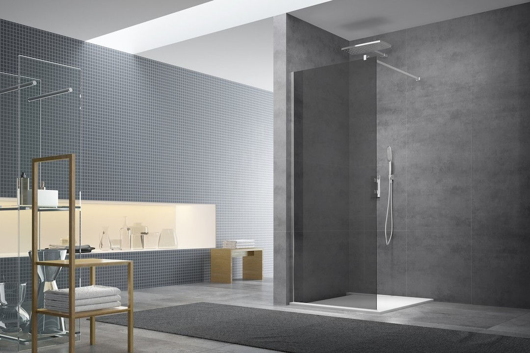 Walk-in 137*200, (54”)Easy clean, glass 8mm Dark Gry