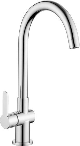 Curved Sink Faucet Chrome Thin Handle