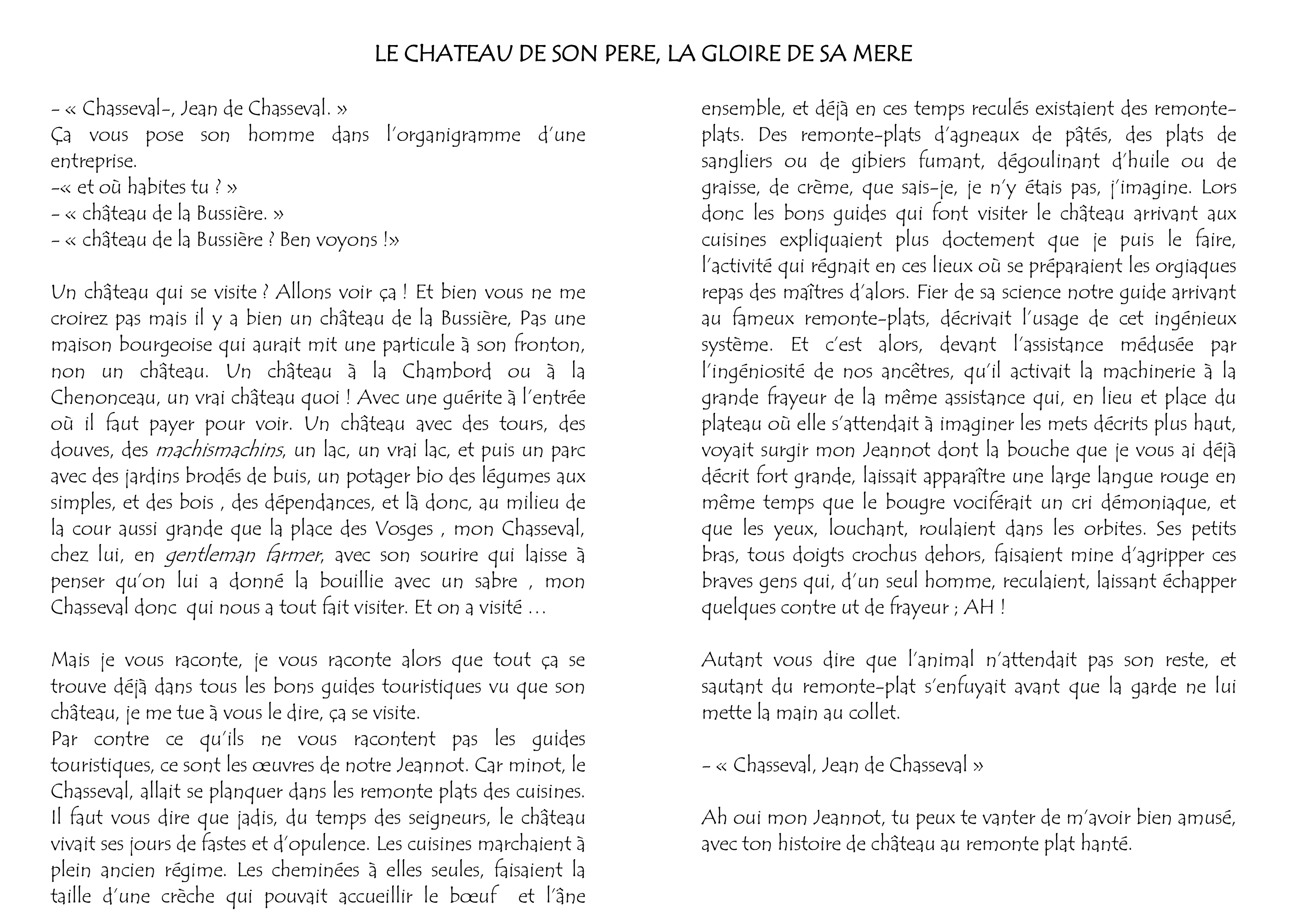 LE CHATEAU DE SON PERE